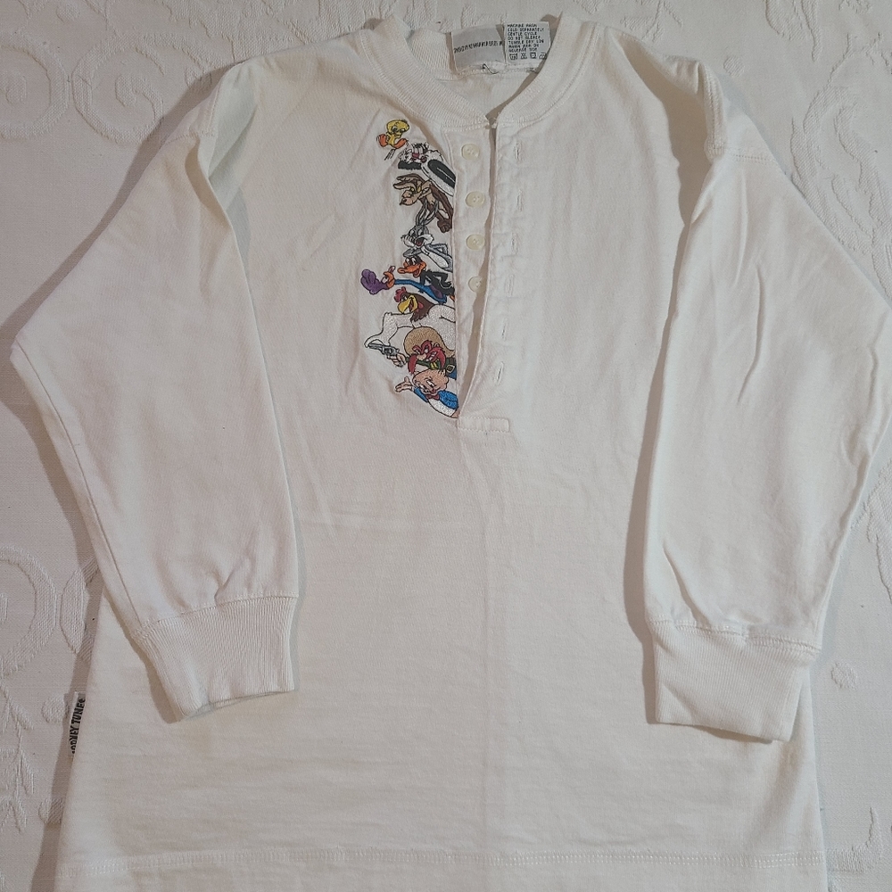 Vintage 1992 Acme Kids Looney Tunes long-sleeved button shirt